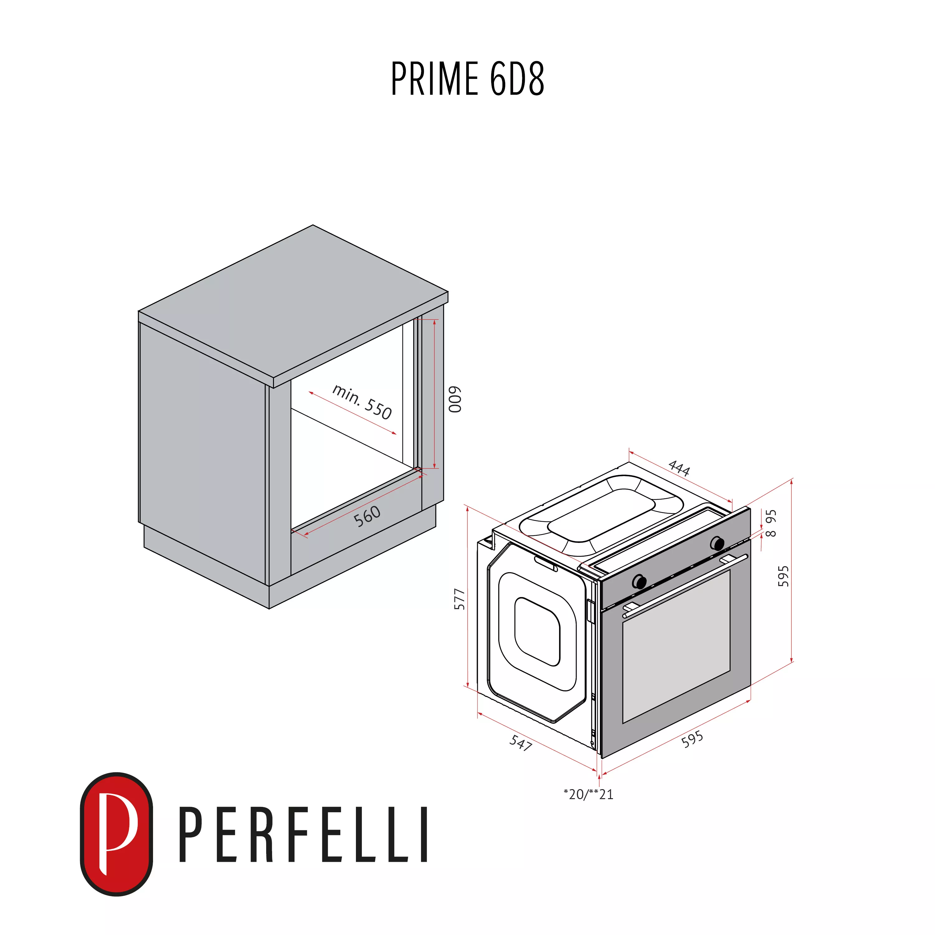 ➤Купить духовой шкаф электрический PERFELLI PRIME 6D8 NERO в